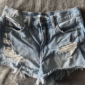 Cello Light Blue Distressed Jean Shorts